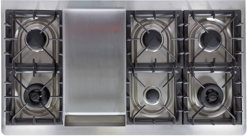 ILVE 48" Majestic II Dual Fuel Range with 8 Sealed Brass Burners and Griddle - 5.62 cu. ft. Oven - Copper (UM12FDQNS3BKP) Ranges ILVE 