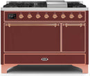 ILVE 48" Majestic II Dual Fuel Range with 8 Sealed Brass Burners and Griddle - 5.62 cu. ft. Oven - Copper (UM12FDQNS3BUP) Ranges ILVE 