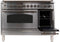 ILVE 48" Nostalgie - Dual Fuel Range with 7 Sealed Burners - 5 cu. ft. Oven - Griddle with Bronze Trim in Stainless Steel (UPN120FDMPIY) Ranges ILVE 