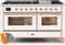 ILVE 60-Inch Majestic II Dual Fuel Range - 9 Sealed Burners and Griddle - 5.8 cu. ft. Oven - Copper Trim in Custom RAL Color (UM15FDNS3RA)