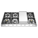 ILVE Professional Plus II 48-Inch Built-In Natural Gas Cooktop with Griddle in Stainless Steel (UHCP1265FSS)