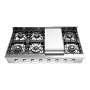 ILVE Professional Plus II 48-Inch Built-In Natural Gas Rangetop with Griddle in Stainless Steel (UHCP48FSS)