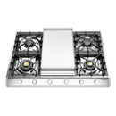ILVE Professional Plus II 36-Inch Built-In Natural Gas Cooktop with Griddle in Stainless Steel (UHCP965FSS)