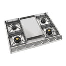 ILVE Professional Plus II 36-Inch Built-In Natural Gas Cooktop with Griddle in Stainless Steel (UHCP965FSS)