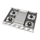 ILVE Professional Plus II 36-Inch Built-In Natural Gas Cooktop with Griddle in Stainless Steel (UHCP965FSS)