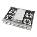 ILVE Professional Plus II 36-Inch Built-In Propane Gas Rangetop with Griddle in Stainless Steel (UHCP36FSSLP)