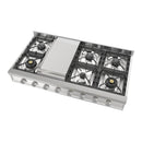 ILVE Professional Plus II 48-Inch Built-In Natural Gas Rangetop with Griddle in Stainless Steel (UHCP48FSS)