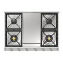 ILVE Professional Plus II 36-Inch Built-In Natural Gas Cooktop with Griddle in Stainless Steel (UHCP965FSS)