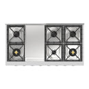 ILVE Professional Plus II 48-Inch Built-In Natural Gas Rangetop with Griddle in Stainless Steel (UHCP48FSS)