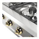 ILVE Nostalgie II 48-Inch Built-In Natural Gas Rangetop with Griddle in Stainless Steel with Brass Knob (UHCP48FNSSG)