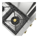 ILVE Nostalgie II 48-Inch Built-In Natural Gas Rangetop with Griddle in Stainless Steel with Brass Knob (UHCP48FNSSG)