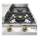 ILVE Nostalgie II 48-Inch Built-In Natural Gas Cooktop with 8 Burners and Griddle in Stainless Steel with Brass Knob (UHCP1265FNSSG)