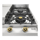 ILVE Nostalgie II 36-Inch Built-In Natural Gas Cooktop with Griddle in Stainless Steel with Brass Knob (UHCP965FNSSG)