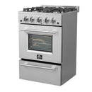 Forno 24-Inch Pro Style Gas Range with 4 Burners in Stainless Steel (FFSGS6290-24)