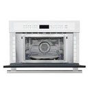 Forno 2-Piece Appliance Package - 30-Inch Asti French Door Double Electric Wall Oven & 30-Inch Microwave Oven in White with Antique Brass Handle