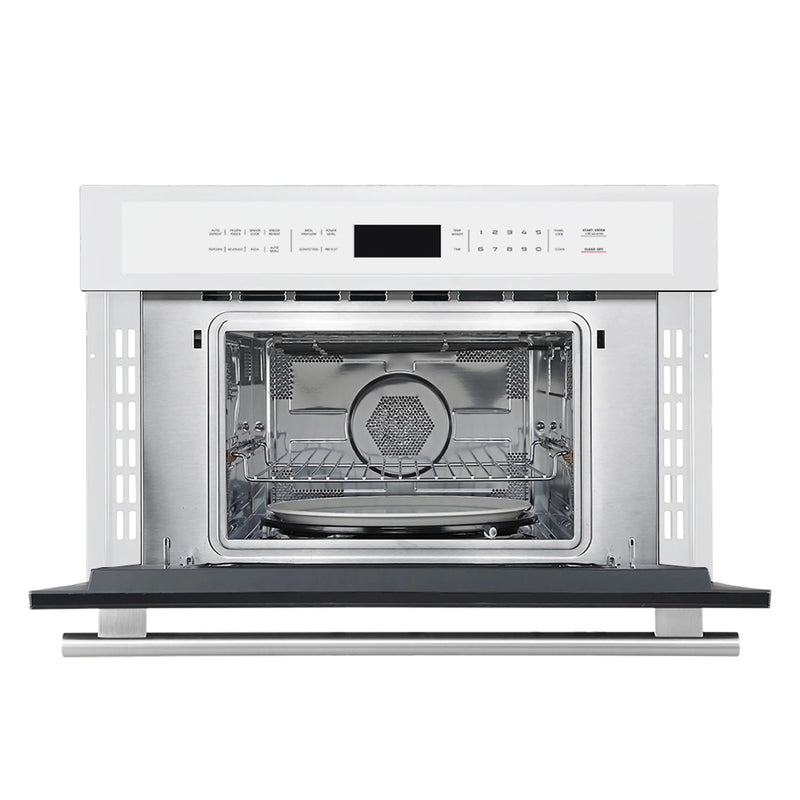 Forno 2-Piece Appliance Package - 30-Inch Vomero Wall Oven & 30-Inch Microwave Oven in White with Stainless Steel Handle