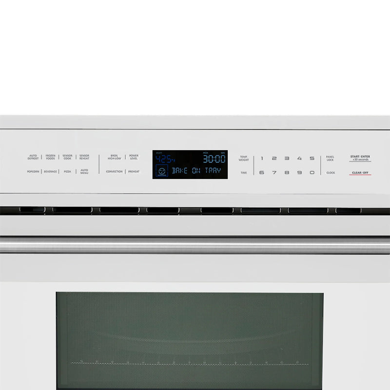 Forno 2-Piece Appliance Package - 30-Inch Vomero Double Wall Oven & 30-Inch Microwave Oven in White with Stainless Steel Handle