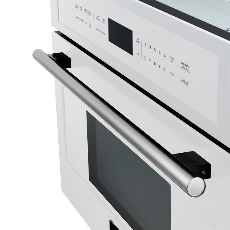 Forno 2-Piece Appliance Package - 30-Inch Vomero Double Wall Oven & 30-Inch Microwave Oven in White with Stainless Steel Handle