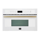 Forno Oliena Espresso 30-Inch 1.6 Cu.ft Microwave Oven in White with Antique Brass Trim (FMWDR3093-30WHT)