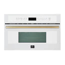 Forno 2-Piece Appliance Package - 30-Inch Vomero Wall Oven & 30-Inch Microwave Oven in White with Antique Brass Handle