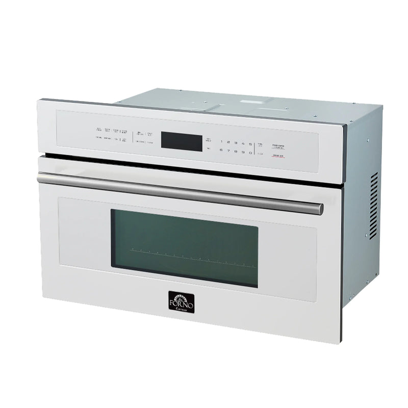 Forno 2-Piece Appliance Package - 30-Inch Vomero Wall Oven & 30-Inch Microwave Oven in White with Stainless Steel Handle