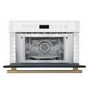 Forno 2-Piece Appliance Package - 30-Inch Vomero Wall Oven & 30-Inch Microwave Oven in White with Antique Brass Handle