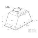 Victory 21-Inch 600 CFM Insert Range Hood with 4-Speed Push Button in Stainless Steel, Bright LED Lights, Auto-Shutoff Timer (Q6-21)