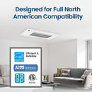 Senville 9K BTU Mini Split Air Conditioner and Heat Pump Condenser with Ductless Ceiling Cassette Air Handlers (SENA-09HF-1WC)