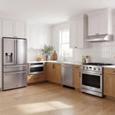 Thor Kitchen A-Series stainless steel kitchen with a 30-inch gas range, under-cabinet hood, French door refrigerator, dishwasher and microwave drawer