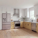 Thor Kitchen A-Series stainless steel kitchen with a 36-inch gas range, wall-mount chimney hood, French door refrigerator, dishwasher