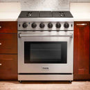 Thor Kitchen 2-Piece Appliance Package - 30-Inch Gas Range with Liquid Propane Kit & Premium Wall Mounted Hood in Stainless Steel