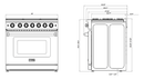 Thor Kitchen 2-Piece Appliance Package - 36-Inch Gas Range with Liquid Propane Kit & Wall Mount Hood in Stainless Steel