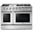 Thor Kitchen 2-Piece Pro Appliance Package - 48-Inch Gas Range with Liquid Propane Kit & Pro Wall Mount Hood in Stainless Steel