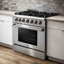 Thor Kitchen 3-Piece Pro Appliance Package - 36-Inch Dual Fuel Range with Liquid Propane Cooktop, Dishwasher & Refrigerator in Stainless Steel