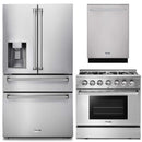 Thor Kitchen 3-Piece Pro Appliance Package - 36-Inch Dual Fuel Range with Liquid Propane Cooktop, Dishwasher & Refrigerator with Water Dispenser in Stainless Steel