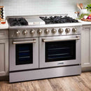 Thor Kitchen 3-Piece Pro Appliance Package - 48-Inch Dual Fuel Range with Liquid Propane Cooktop, Dishwasher & Refrigerator in Stainless Steel