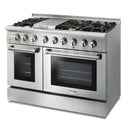 Thor Kitchen 3-Piece Pro Appliance Package - 48-Inch Dual Fuel Range with Liquid Propane Cooktop, Dishwasher & Refrigerator with Water Dispenser in Stainless Steel