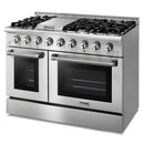 Thor Kitchen 3-Piece Pro Appliance Package - 48-Inch Gas Range with Liquid Propane Kit, Dishwasher & Refrigerator with Water Dispenser in Stainless Steel