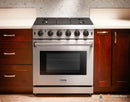 Thor Kitchen 4-Piece Appliance Package - 30-Inch Gas Range with Liquid Propane Kit, French Door Refrigerator, Dishwasher, and Microwave Drawer in Stainless Steel