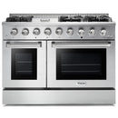 Thor Kitchen 5-Piece Pro Appliance Package - 48-Inch Gas Range with Liquid Propane Kit, Refrigerator with Water Dispenser, Dishwasher, Pro Wall Mount Hood, & Microwave Drawer in Stainless Steel