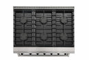 Thor Kitchen 6-Piece Appliance Package - 36-Inch Gas Range with Liquid Propane Kit, French Door Refrigerator, Wall Mount Hood, Dishwasher, Microwave Drawer, & Wine Cooler in Stainless Steel