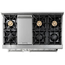 Thor Kitchen 6-Piece Pro Appliance Package - 48-Inch Gas Range with Liquid Propane Kit, Refrigerator with Water Dispenser, Dishwasher, Pro Wall Mount Hood, Microwave Drawer, & Wine Cooler in Stainless Steel