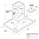 Victory Twister 36-Inch 750 CFM Island Range Hood in Stainless Steel (Twister-Island-36)