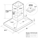 Victory Twister 42-Inch 750 CFM Island Range Hood in Stainless Steel (Twister-Island-42)