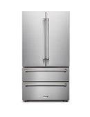 Thor Kitchen 5-Piece Pro Appliance Package - 36" Dual Fuel Range, French Door Refrigerator, Under Cabinet Hood, Dishwasher, and Wine Cooler in Stainless Steel