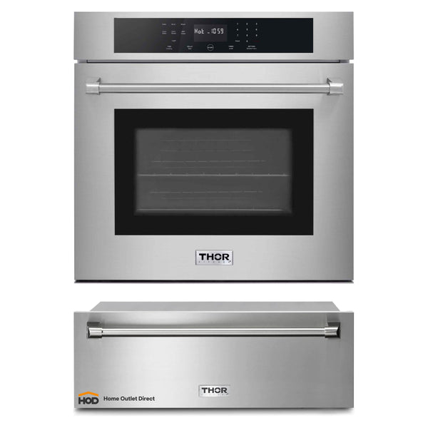 Thor Kitchen 2-Piece Pro Appliance Package - 30" Wall Oven & Warming Drawer in Stainless Steel