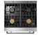 Thor Kitchen 5-Piece Appliance Package - 30" Gas Range with Tilt Panel, French Door Refrigerator, Under Cabinet Hood, Dishwasher, and Microwave Drawer in Stainless Steel