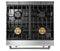 Thor Kitchen 4-Piece Appliance Package - 30" Gas Range with Tilt Panel, French Door Refrigerator, Wall Mount Hood, and Dishwasher in Stainless Steel