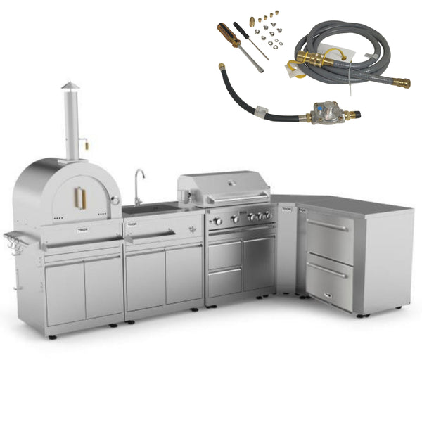 Thor Kitchen Outdoor Kitchen 7-Piece Natural Gas Grill Package
