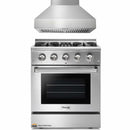 Thor Kitchen 2-Piece Pro Appliance Package - 30" Dual Fuel Range & Pro-Style Wall Mount Hood in Stainless Steel